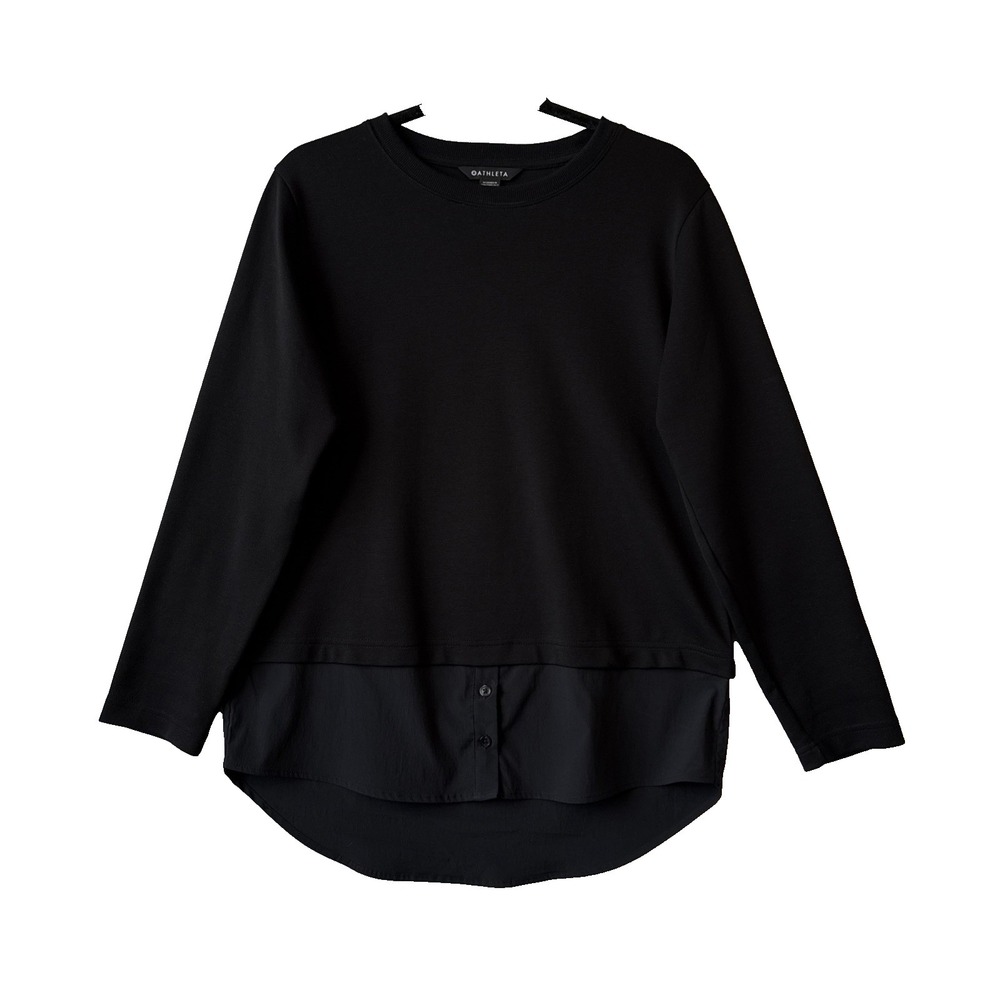 Athleta NWOT Gallery 2.0 Crewneck Pullover Tunic Top S Dark Academia Preppy Goth